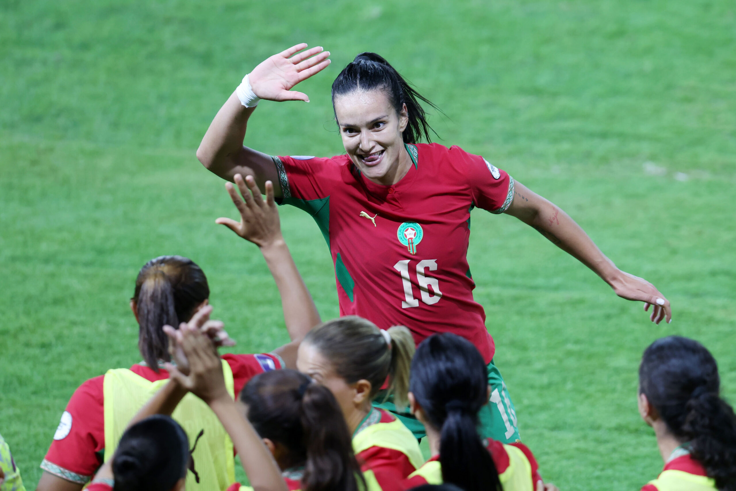 لبؤات الأطلس المغربيات خلال مباراة بكأس أمم إفريقيا للسيدات 2026